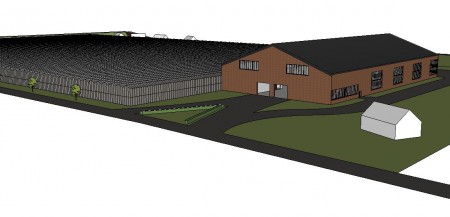 Het terrein met de bedrijfshal, het kassencomplex en eventueel een bedrijfswoning